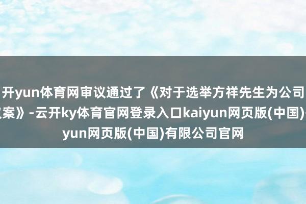 开yun体育网审议通过了《对于选举方祥先生为公司赋闲董事的议案》-云开ky体育官网登录入口kaiyun网页版(中国)有限公司官网