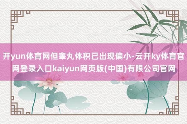 开yun体育网但睾丸体积已出现偏小-云开ky体育官网登录入口kaiyun网页版(中国)有限公司官网