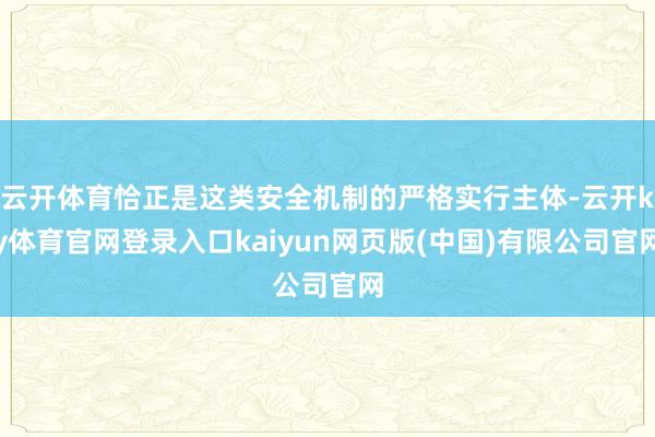云开体育恰正是这类安全机制的严格实行主体-云开ky体育官网登录入口kaiyun网页版(中国)有限公司官网