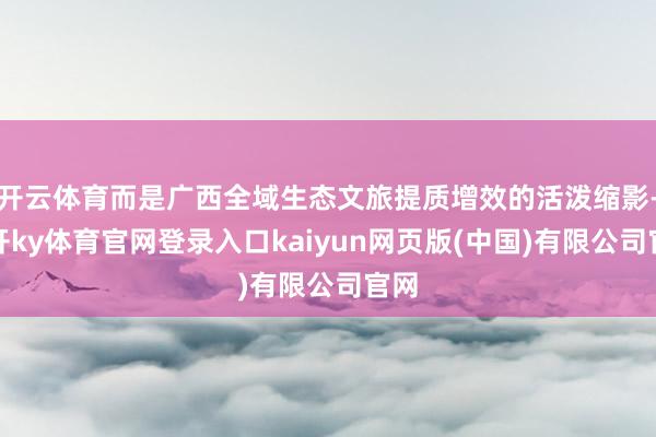 开云体育而是广西全域生态文旅提质增效的活泼缩影-云开ky体育官网登录入口kaiyun网页版(中国)有限公司官网