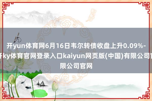 开yun体育网6月16日韦尔转债收盘上升0.09%-云开ky体育官网登录入口kaiyun网页版(中国)有限公司官网