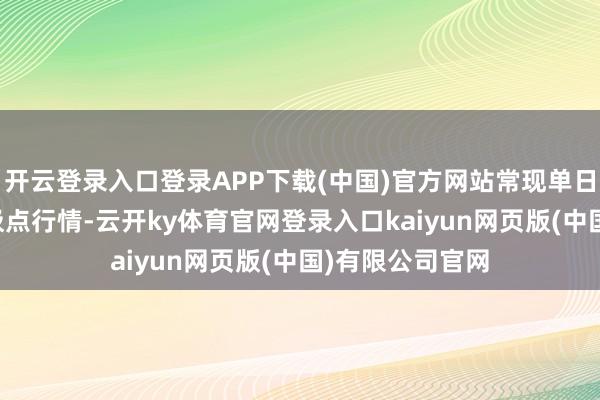 开云登录入口登录APP下载(中国)官方网站常现单日暴跌超30%的极点行情-云开ky体育官网登录入口kaiyun网页版(中国)有限公司官网