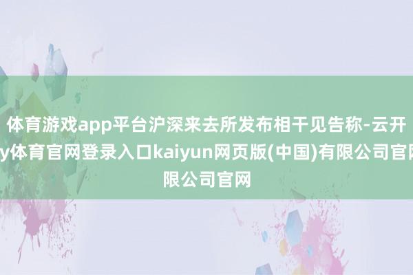 体育游戏app平台沪深来去所发布相干见告称-云开ky体育官网登录入口kaiyun网页版(中国)有限公司官网